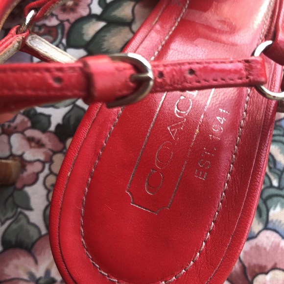 Coach Kelly with floral design sandals leather EUC - Picture 5 of 9